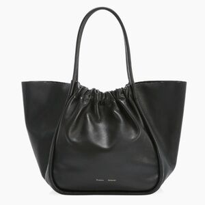 Proenza Schouler XL Ruched Leather Tote, Black (NEW!)